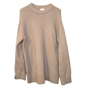 H&M shimmer Knit sweater womens medium pink beige